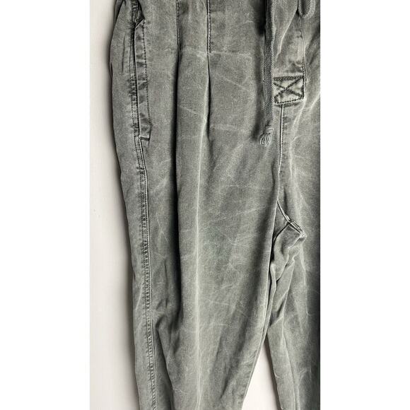 Free People Margate Sz XS Pleated Paper Bag Baggy High Waisted Trousers Green - Picture 6 of 12